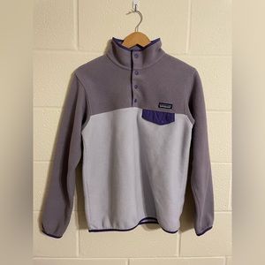 Patagonia Lavender Two Tone Synchilla Snap Pullover